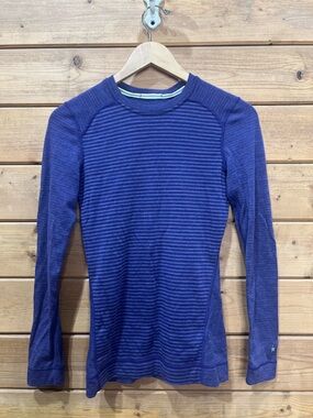 Smartwool Merino Wool 250 Baselayer Crew Purple Thermal Top Shirt Small